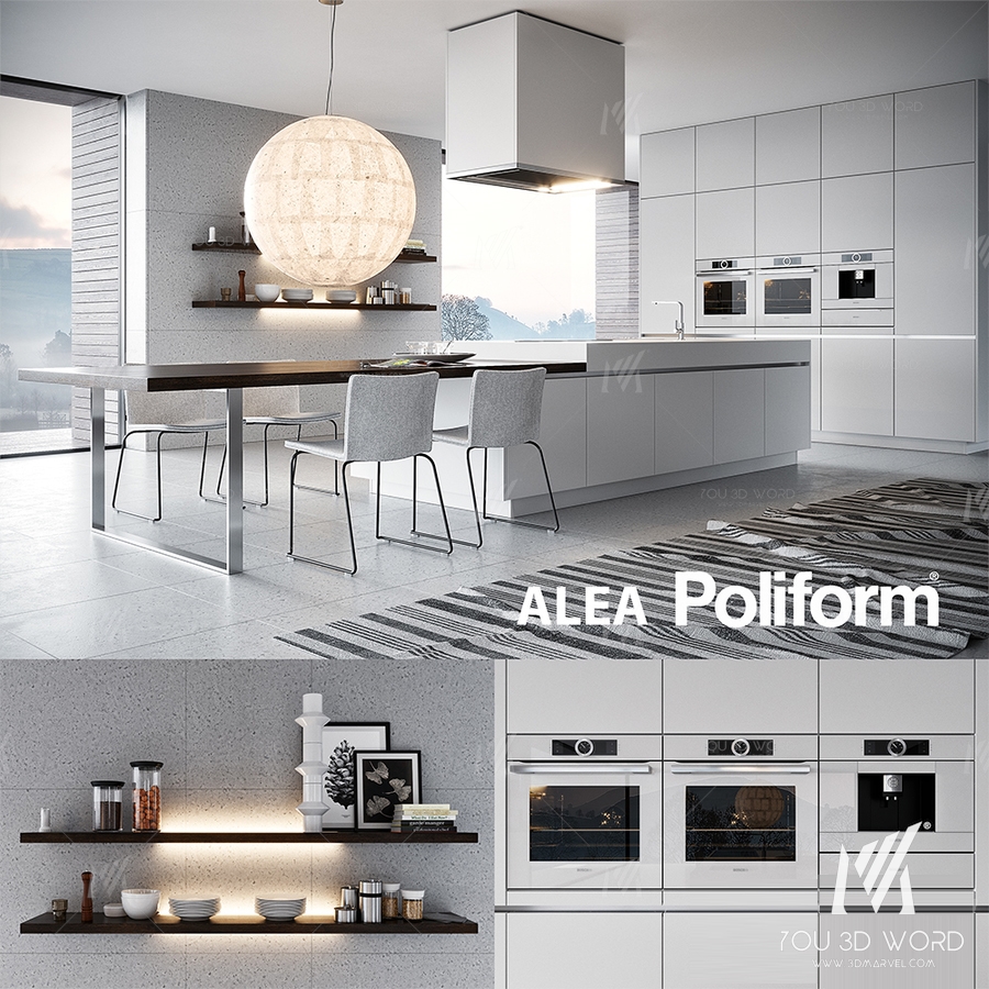 Kitchen Poliform Varenna Alea 3 (vray GGX, corona PBR)